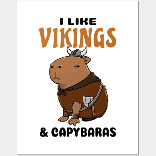 I Like Vikings and Capybaras Posters and Art